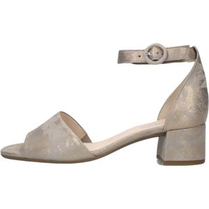 Gabor, Schoenen, Dames, Beige, 41 EU, Suède, Beige Suède Sandalen met Enkelband