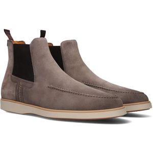 Magnanni, Schoenen, Heren, Bruin, 42 1/2 EU, Suède, Grijze Suède Chelsea Boots met Spiegelnaad