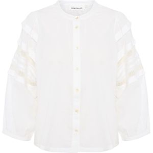 Karen by Simonsen, Blouses & Shirts, Dames, Wit, S, Katoen, Ruchemouw Blouse Bright White