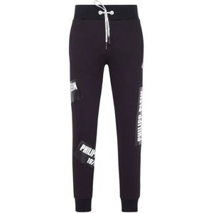 Philipp Plein, Pantalon streetwear printé Zwart, Heren, Maat:2XL