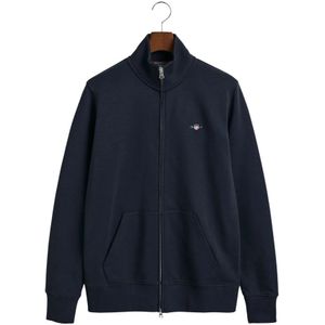 Gant, Shield Sweatjacke - Heren Zip-Through Sweatshirt Blauw, Heren, Maat:L