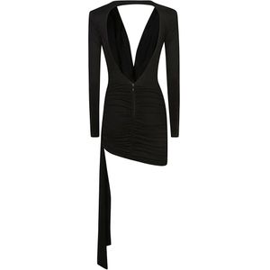 Elisabetta Franchi, Kleedjes, Dames, Zwart, L, Zwarte Jurk Aw 24 Damesmode