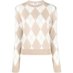 Msgm, Round-neck Truien Veelkleurig, Dames, Maat:M