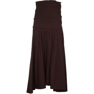 Philosophy di Lorenzo Serafini, Bruine Stretch Katoenen Rokken Bruin, Dames, Maat:M