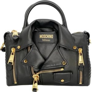 Moschino, Motorfietstas Zwart, Dames, Maat:ONE Size