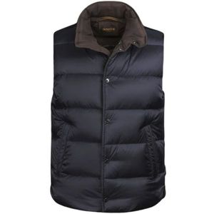 Moorer, Grote Boudin-Quilted Dons Gilet uit de Acqua-lijn Blauw, Heren, Maat:L