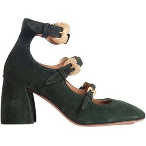 A. Bocca, Bosgroene Triple Strap Suède Pumps Groen, Dames, Maat:41 EU