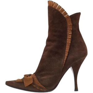 Casadei Pre-owned, Pre-owned Suede boots Bruin, Dames, Maat:37 EU