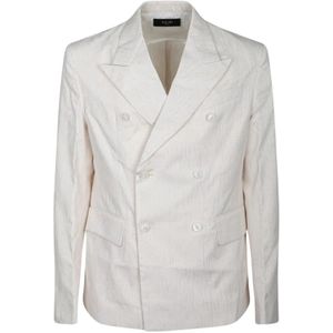 Amiri, Jassen, Heren, Wit, M, Katoen, Metallic Streep Blazer