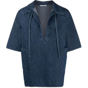 Valentino, Katoenen Denim Overhemd Blauw, Heren, Maat:M