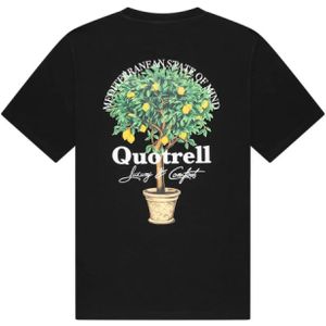 Quotrell, Tops, Heren, Zwart, S, Katoen, Quotrell Limone T-Shirt Heren Zwart/Wit