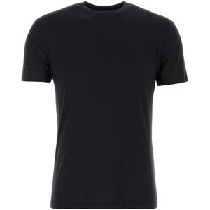 Tom Ford, Tops, Heren, Zwart, S, Zwart Lyocell Blend T-Shirt, Moderne Stijl