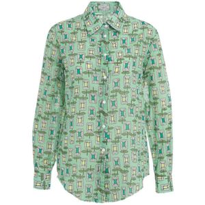 Himon's, Blouses & Shirts, Dames, Groen, L, Groene Ss 24 Damesoverhemd
