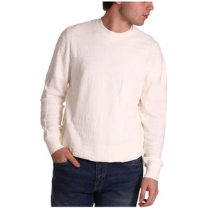 Armani Exchange, Truien, Heren, Beige, S, Katoen, Off White Ao Camo Sweater
