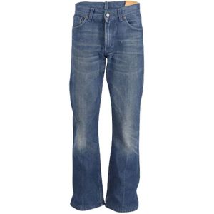 Gucci Vintage, Pre-owned Cotton jeans Blauw, Dames, Maat:M