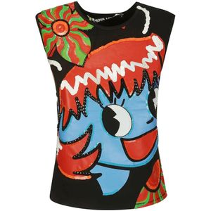 Chopova Lowena, Kralen Tank Top Zwart, Dames, Maat:S