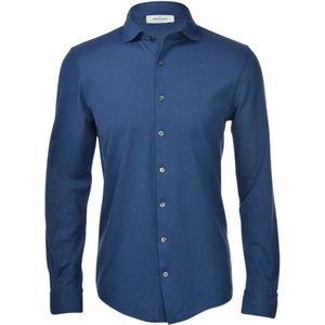 Gran Sasso, Overhemden, Heren, Blauw, XL, Katoen, Blauw Casual Katoenen Overhemd