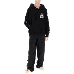 Off White, Sweatshirts & Hoodies, Heren, Zwart, L, Katoen, Skate Hoodie met 23 Logo