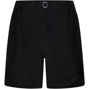 Jil Sander, Korte broeken, Heren, Zwart, L, Zwarte Elastische Taille Shorts
