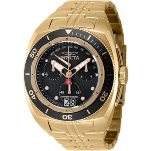 Invicta Watches, Swiss Made 44776 Quartz Herenhorloge - 46mm - Swiss Made Geel, Heren, Maat:ONE Size