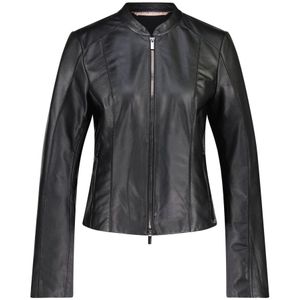 Milestone, Leather Jassen Zwart, Dames, Maat:L