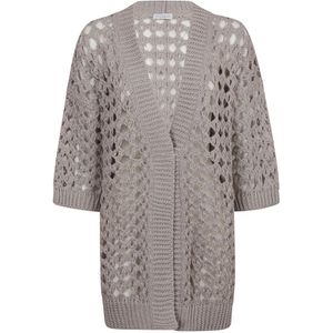 Brunello Cucinelli, 3D Net Cardigan Sweaters Beige, Dames, Maat:M