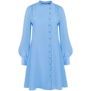 Jaaf, Asymmetrische zijden jurk in hemelsblauw Blauw, Dames, Maat:XL