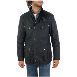 Barbour, Duke Waxjas, Klassieke Stijl Zwart, Heren, Maat:M