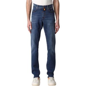 Jeckerson, Jeans, Heren, Blauw, W31, Katoen, Heren 5-Pocket Slim-Fit Jeans