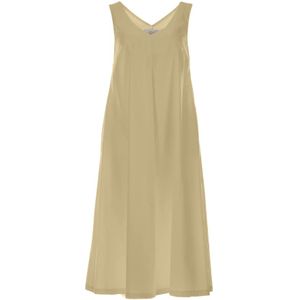 Vicario Cinque, Militair Groene Jurk voor Vrouwen Beige, Dames, Maat:L