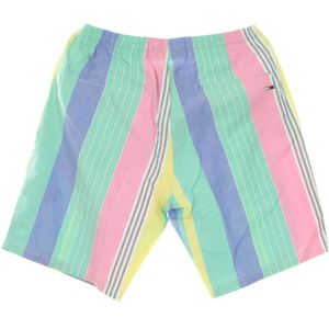 Tommy Hilfiger, Korte broeken, Heren, Veelkleurig, M, Katoen, Gestreepte romantische roze herenshorts