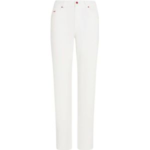 Kiton, Jeans, Dames, Wit, 2Xs, Katoen, Witte Slim-Fit Katoenen Broek