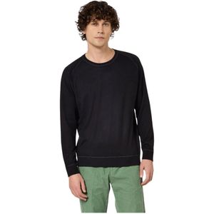 Massimo Alba, Truien, Heren, Zwart, M, Katoen, Katoen Kasjmier Crewneck Sweater