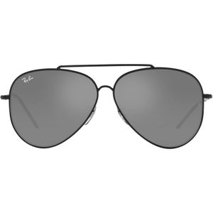 Ray-Ban, Revolutionaire zonnebril met aviator montuur en zilveren gespiegelde lenzen Zwart, Heren, Maat:62 MM