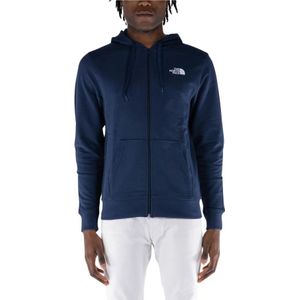 The North Face, Volledige Rits Open Poort Fleece Blauw, Heren, Maat:XS