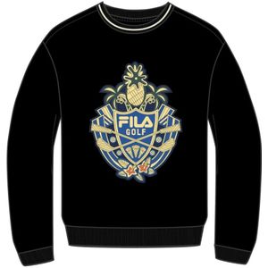 Fila, Sweatshirts & Hoodies, Heren, Zwart, 2Xl, Katoen, Logo Sweatshirt Ronde Hals Katoenmix