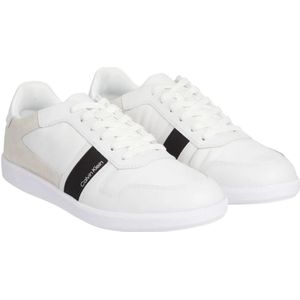 Calvin Klein, Schoenen, Heren, Wit, 42 EU, Leer, Witte Leren Sneakers