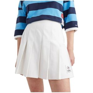 Tommy Hilfiger, Rokken, Dames, Wit, M, Katoen, Geplooide tennisrok