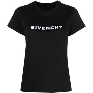 Givenchy, Zwarte T-shirts & Polos voor vrouwen Zwart, Dames, Maat:M