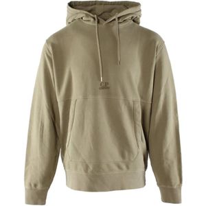 C.p. Company, Sweatshirts & Hoodies, Heren, Beige, S, Katoen, Beige Diagonal Fleece Sweater