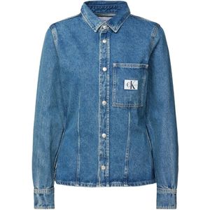 Calvin Klein Jeans, Overhemden Lean Darted Denim Sh Blauw, Dames, Maat:XS