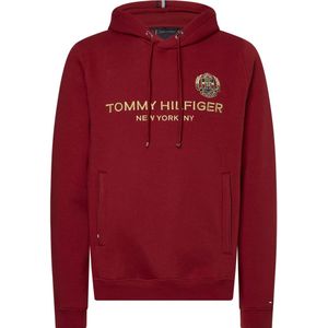 Tommy Hilfiger, Sweatshirts & Hoodies, Heren, Rood, L, Icon stack Crest Hoody