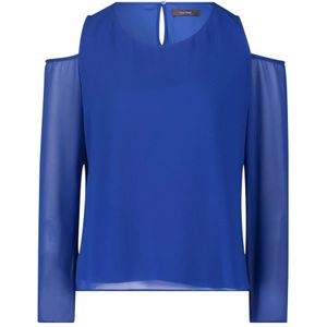 vera mont, Blouses & Shirts, Dames, Blauw, L, Schouderloze blouse met uitsparingen