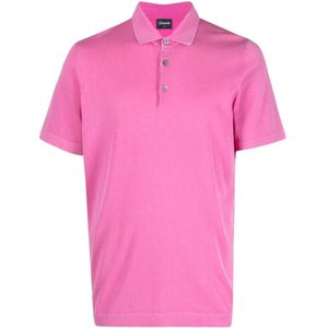 Drumohr, Tops, Heren, Roze, L, Katoen, Roze Katoenen Polo Shirt