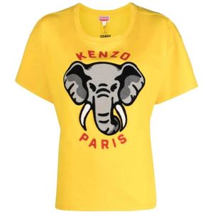 Kenzo, Stijlvolle T-shirts Geel, Dames, Maat:S