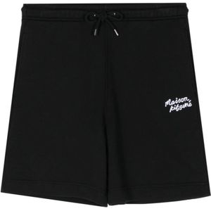 Maison Kitsuné, Korte broeken, Heren, Zwart, XL, Katoen, Casual Shorts