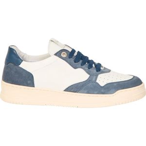 Exton, Schoenen, Heren, Blauw, 41 EU, Leer, Blauwe Leren Sneakers met Rubberen Zool