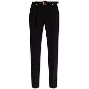 Versace Jeans Couture, Broeken, Dames, Zwart, S, Broek met hoge taille