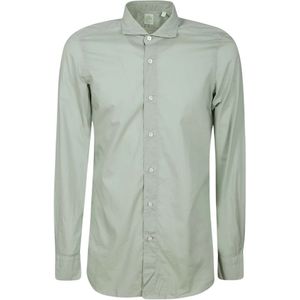 Finamore, Overhemden, Heren, Groen, XL, Katoen, Groene Shirt voor Mannen