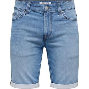 Only & Sons, Korte broeken, Heren, Blauw, M, Katoen, Stijlvolle Bermuda Shorts voor Mannen